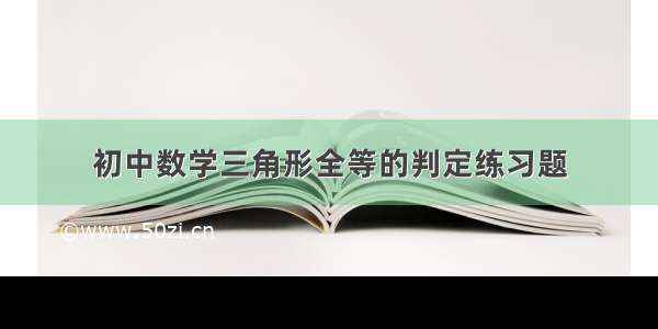 初中数学三角形全等的判定练习题