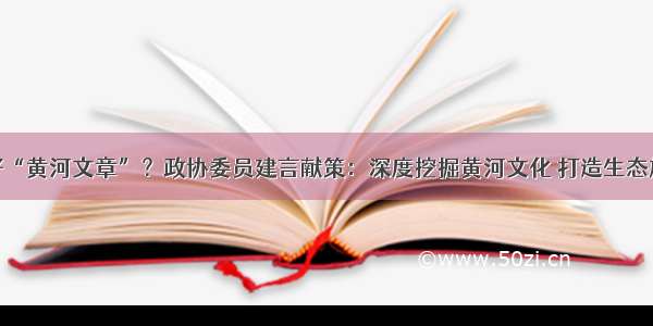 如何做好“黄河文章”？政协委员建言献策：深度挖掘黄河文化 打造生态旅游品牌