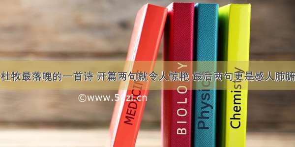 杜牧最落魄的一首诗 开篇两句就令人惊艳 最后两句更是感人肺腑