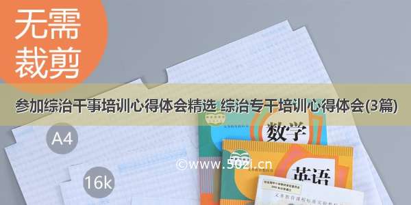 参加综治干事培训心得体会精选 综治专干培训心得体会(3篇)