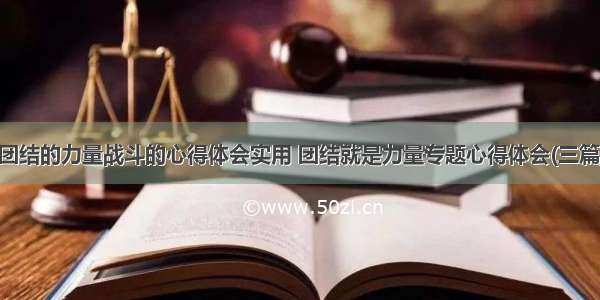 团结的力量战斗的心得体会实用 团结就是力量专题心得体会(三篇)