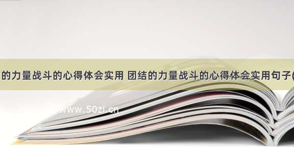 团结的力量战斗的心得体会实用 团结的力量战斗的心得体会实用句子(2篇)