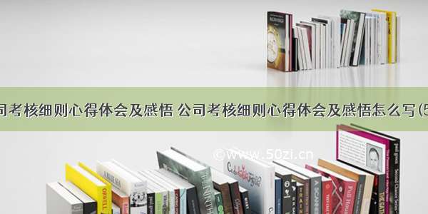 公司考核细则心得体会及感悟 公司考核细则心得体会及感悟怎么写(5篇)