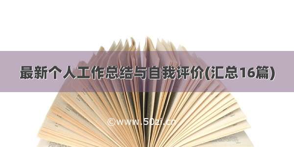 最新个人工作总结与自我评价(汇总16篇)