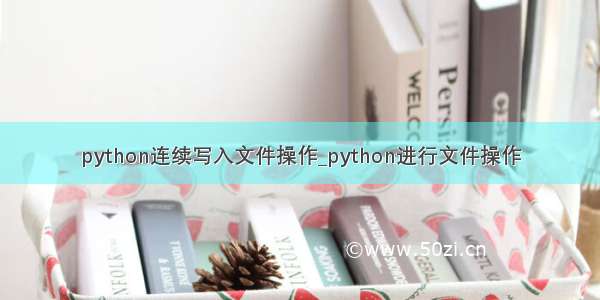python连续写入文件操作_python进行文件操作