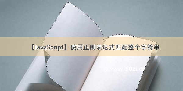 【JavaScript】使用正则表达式匹配整个字符串