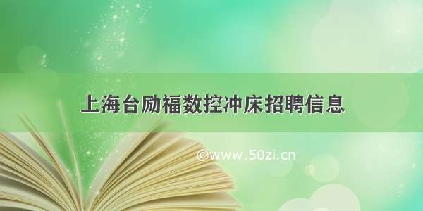 上海台励福数控冲床招聘信息