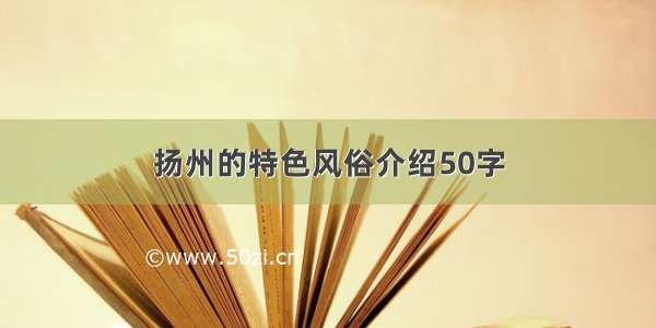 扬州的特色风俗介绍50字