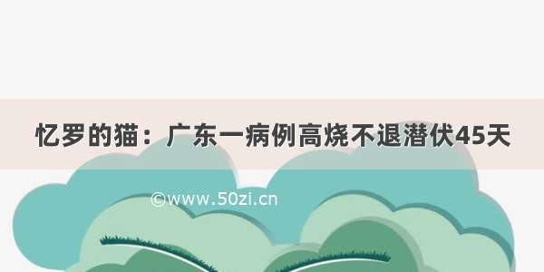 忆罗的猫：广东一病例高烧不退潜伏45天