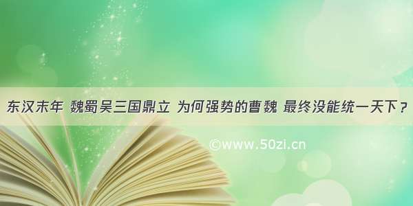 东汉末年 魏蜀吴三国鼎立 为何强势的曹魏 最终没能统一天下？