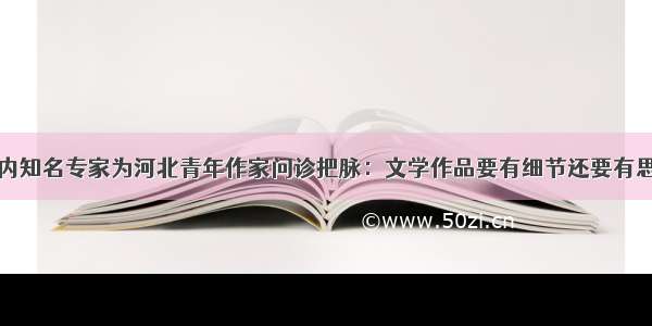 国内知名专家为河北青年作家问诊把脉：文学作品要有细节还要有思考