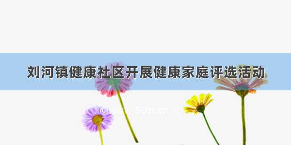 刘河镇健康社区开展健康家庭评选活动