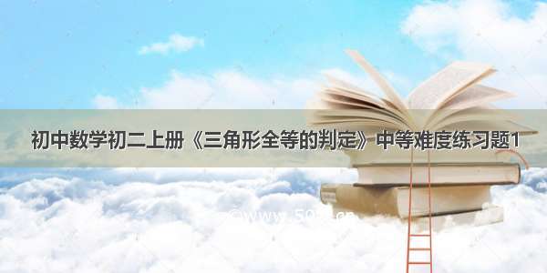 初中数学初二上册《三角形全等的判定》中等难度练习题1