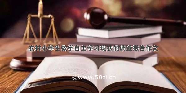 农村小学生数学自主学习现状的调查报告作文