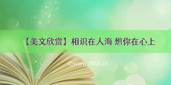 【美文欣赏】相识在人海 想你在心上