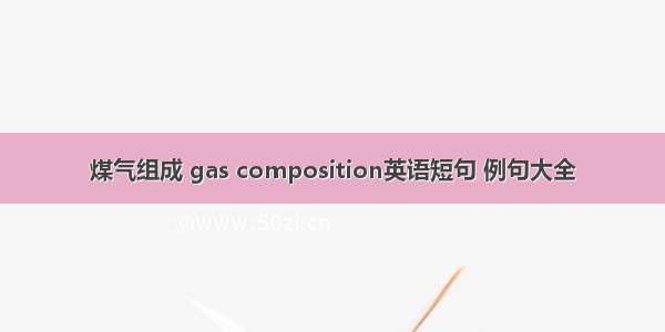 煤气组成 gas composition英语短句 例句大全