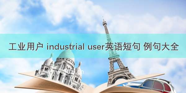 工业用户 industrial user英语短句 例句大全