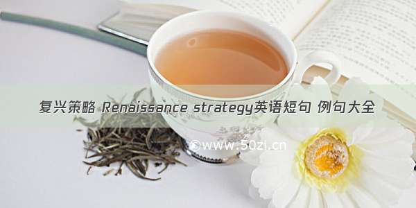 复兴策略 Renaissance strategy英语短句 例句大全