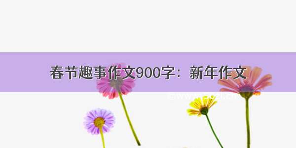 春节趣事作文900字：新年作文