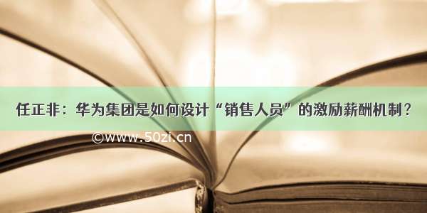 任正非：华为集团是如何设计“销售人员”的激励薪酬机制？