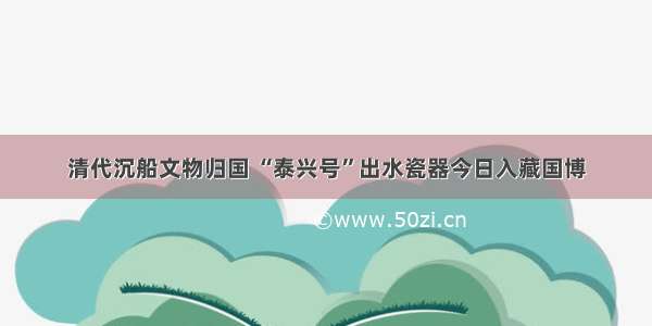 清代沉船文物归国 “泰兴号”出水瓷器今日入藏国博