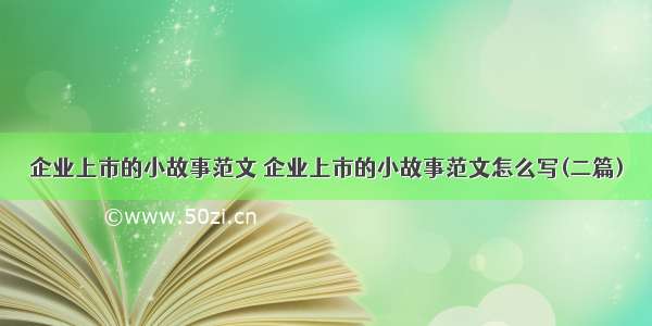 企业上市的小故事范文 企业上市的小故事范文怎么写(二篇)