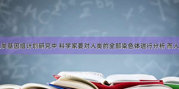 单选题在人类基因组计划研究中 科学家要对人类的全部染色体进行分析 而人类的全部碱