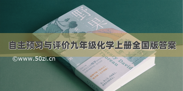 自主预习与评价九年级化学上册全国版答案