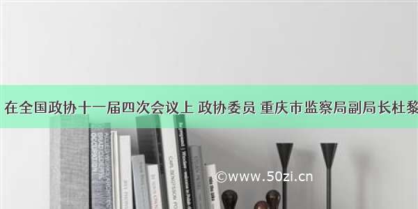 3月3日 在全国政协十一届四次会议上 政协委员 重庆市监察局副局长杜黎明用诸