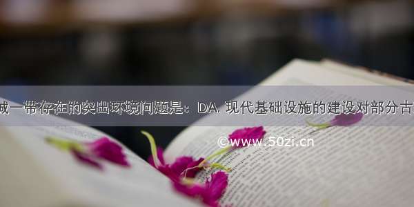 现在平遥古城一带存在的突出环境问题是：DA. 现代基础设施的建设对部分古建筑的破坏B