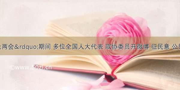 全国“两会”期间 多位全国人大代表 政协委员开微博 征民意 公民在互联网上