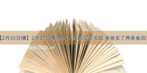 【2月30日晴】2月30日晴.今天一天都没出太阳 爸爸买了两条鱼回来...