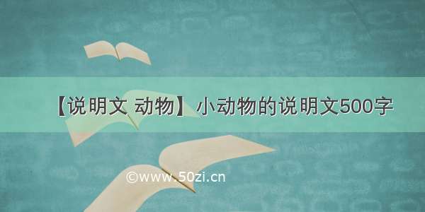 【说明文 动物】小动物的说明文500字