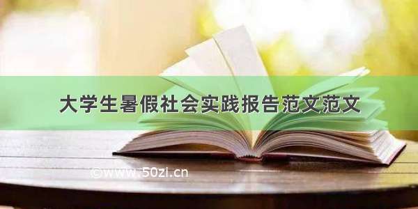 大学生暑假社会实践报告范文范文