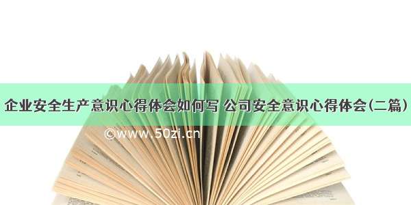 企业安全生产意识心得体会如何写 公司安全意识心得体会(二篇)